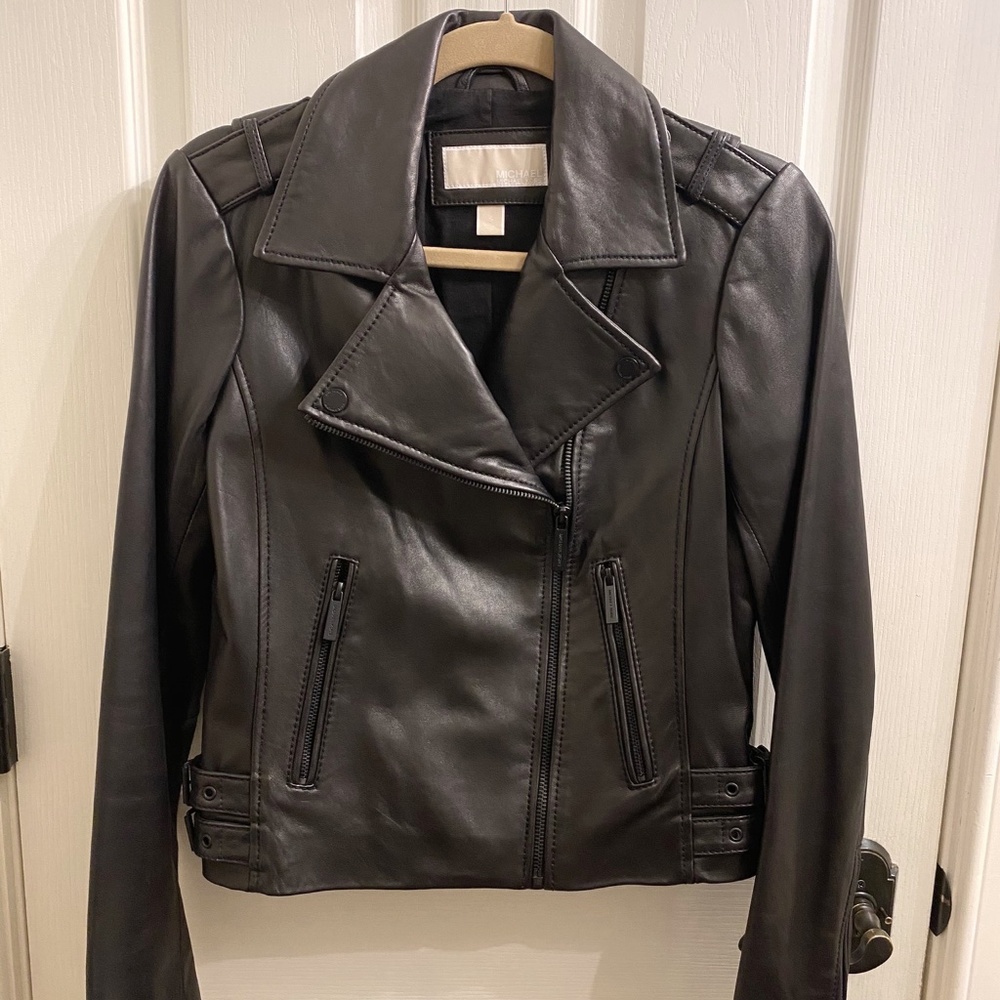 Michael Michael Kors Leather Moto Jacket Size Small